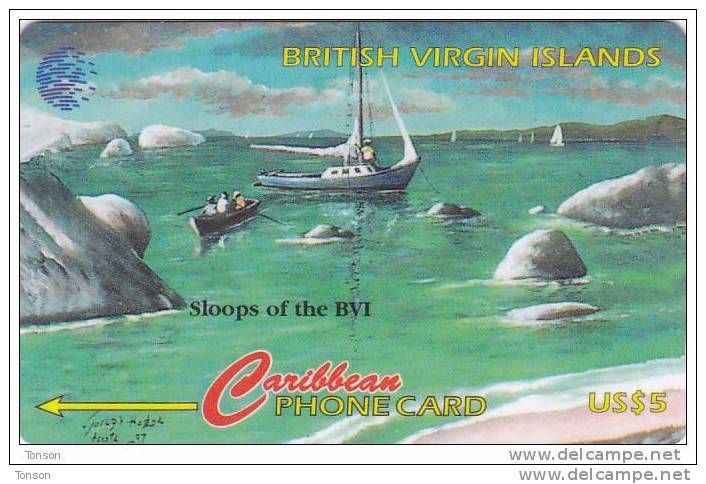 Britsh Virgin Islands, BVI-218A, Sloops, Ship, 218CVVA, 2 Scans. - Jungferninseln (Virgin I.)