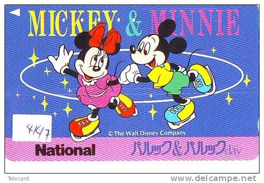 Télécarte DISNEY Japon (4147) Phonecard Japan * SKATING * SCHAATSEN * MICKEY &amp; MINNIE - Disney