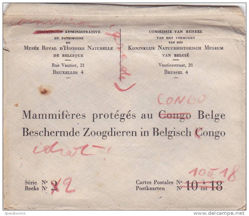 21779 Musée Royal Histoire Naturelle Belgique -enveloppe (vides!!) Collections De Cartes Postales Congo Belge - Insects