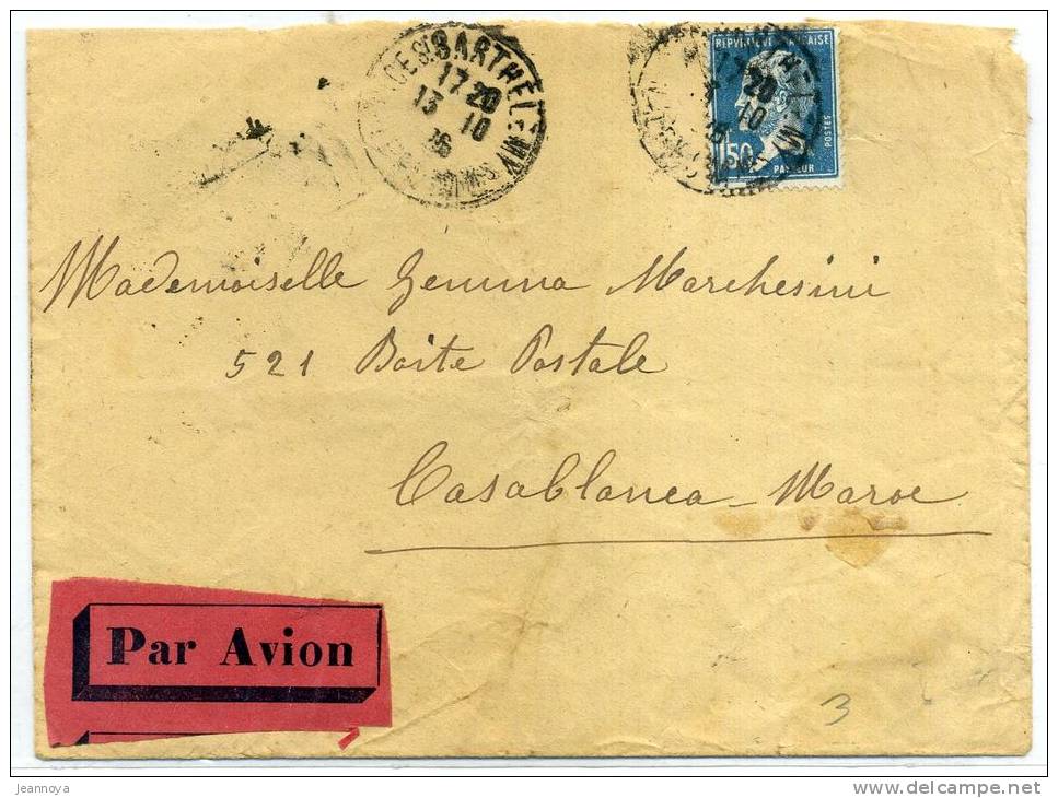 FRANCE - PASTEUR N° 181 / LETTRE AVION DE NICE LE 13/10/26, POUR LE MAROC - TB - 1922-26 Pasteur