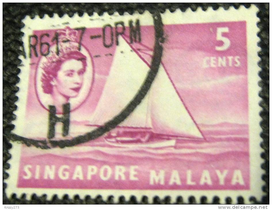 Singapore 1955 Lombok Sloop 5c - Used - Singapore (...-1959)