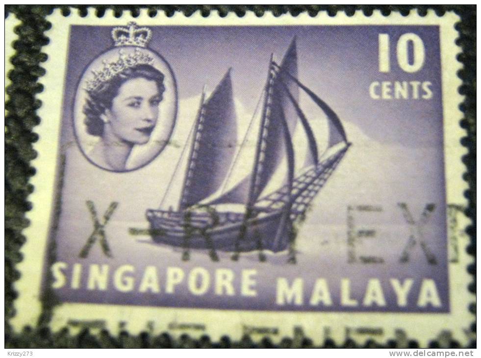 Singapore 1955 Timber Tongkong 10c - Used - Singapore (...-1959)