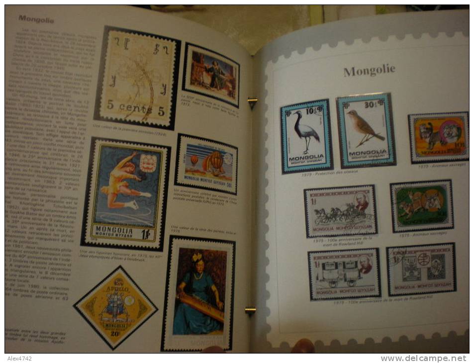 Collection Alpha De Timbres. 86 Pays, 971 Timbres + Histoire De La Philatélie 3 Albums Pour 593 Pages Collection De 1980 - Collections (en Albums)