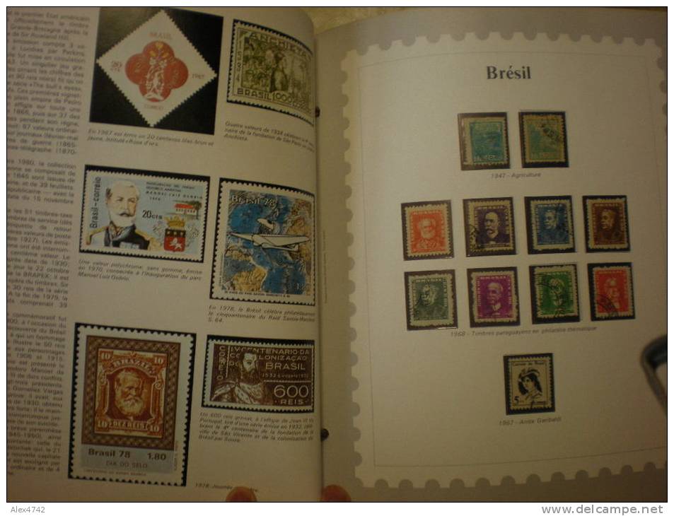 Collection Alpha De Timbres. 86 Pays, 971 Timbres + Histoire De La Philatélie 3 Albums Pour 593 Pages Collection De 1980 - Collections (en Albums)