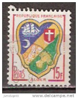 Timbre France Y&T N°1195 (02) Obl.  Armoirie D´Alger.  15 F. Polychrome. Cote 0,15 € - 1941-66 Coat Of Arms And Heraldry