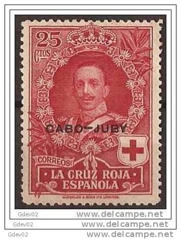 CJ32-A032TAN. Marruecos .Maroc.Marocco.CABO JUBY ESPAÑOL CRUZ ROJA 1926  (Ed 32**) Sin Charnela LUJO - Neufs