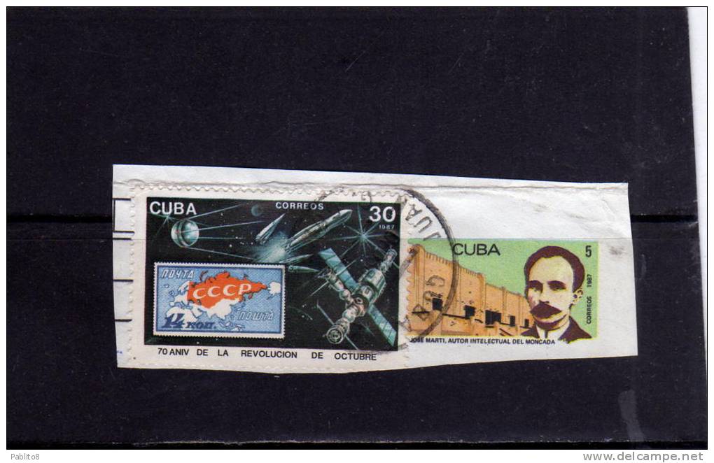 CUBA 1987 INTERCOSMOS 20TH ANNIVERSARY USED - Oblitérés