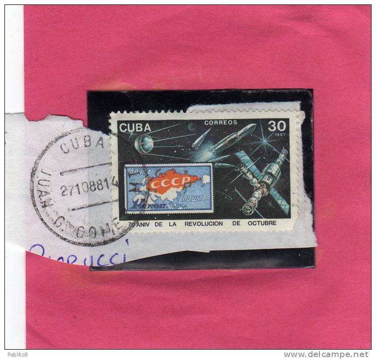 CUBA 1987 INTERCOSMOS 20TH ANNIVERSARY USED - Oblitérés