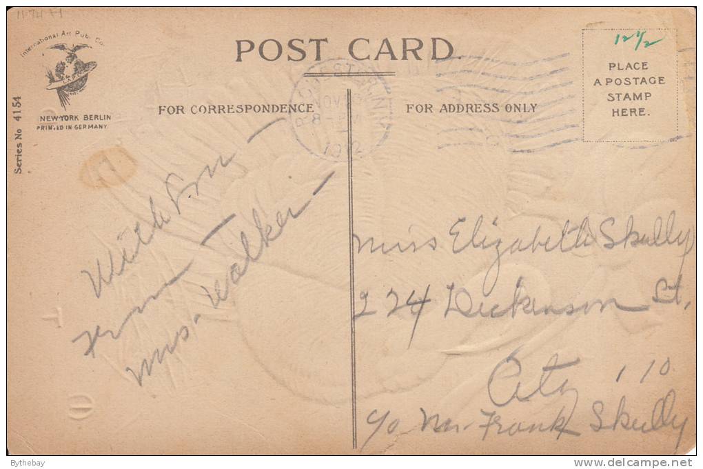 Clapsaddle - May You See Many Glad Thanksgiving Days - Turkey Postmark: Rochester, NY Nov 26 1912 - Thanksgiving