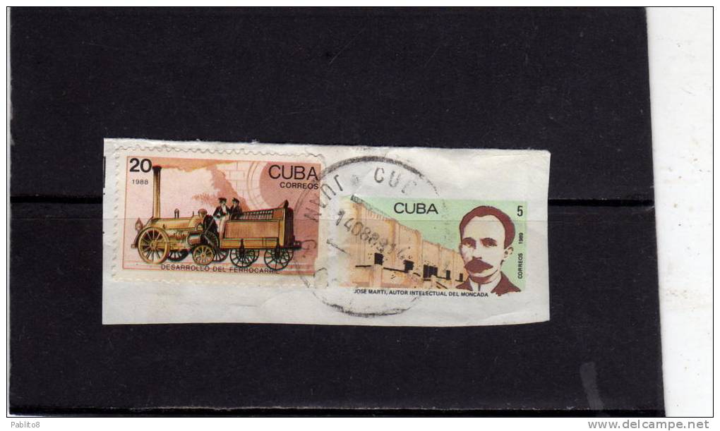 CUBA 1988 TRAIN LOCOMOTIVE TRENO LOCOMOTIVA USED - Usati