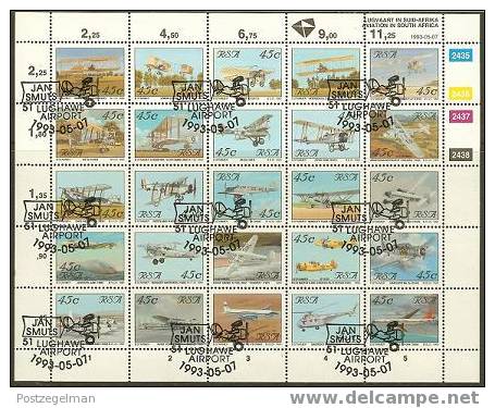 SOUTH AFRICA 1993 CTO Block 865-889 Aeroplanes  #5381 - Airplanes