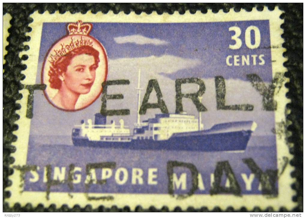 Singapore 1955 Oil Tanker 30c - Used - Singapore (...-1959)