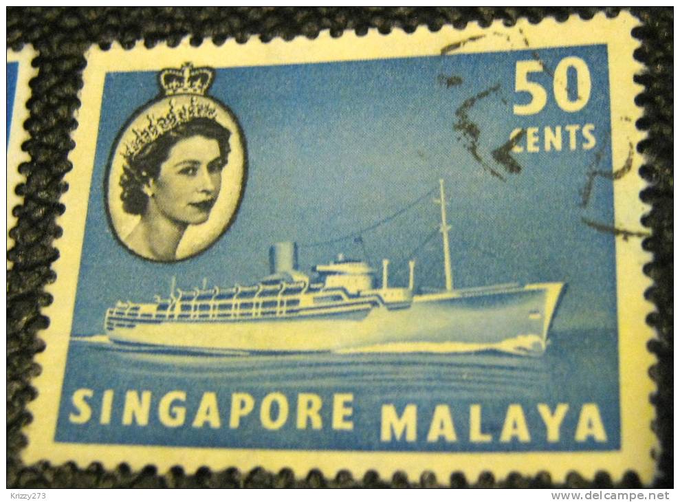 Singapore 1955 MS Chusan 50c - Used - Singapour (...-1959)