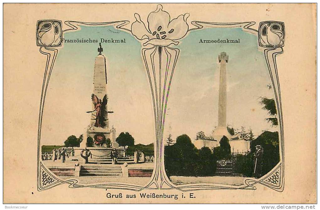 67   WISSEMBOURG   TRES BELLE CPA ART DECO    FRANZOSISCHES DENKMAL  ARMEEDENKMAL  GRUB AUS WEIBENBURG I E - Wissembourg