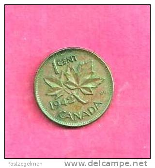 CANADA 1942, Circulated Coin, XF, 1 Cent George VI, Bronze, Km 32, C90.025 - Canada