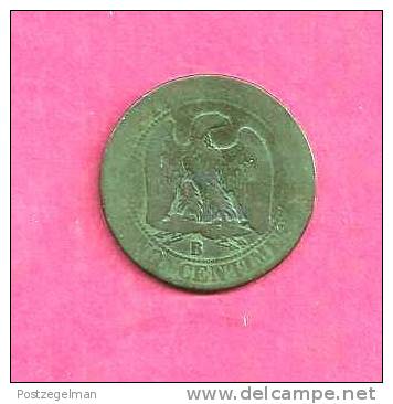 FRANCE 1856, Circulated Coin, FINE, 5  Centimes "B",   Bronze,   C90.035 - Other & Unclassified