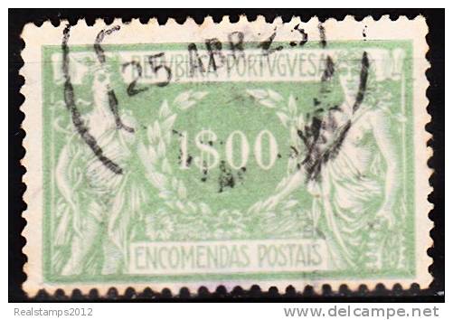 PORTUGAL (ENCOMENDAS POSTAIS) - 1920-1922,   Comércio E Indústria. Pap. Lustrado  1$00   (o)  MUNDIFIL   Nº 12b - Used Stamps