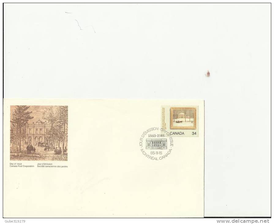 CANADA 1985 – FDC 120 YEARS MONTREAL MUSEUM OF FINE ARTS . W 1 ST OF 34 C POSTM MONTREAL NOV 15 –RE2106 - 1981-1990