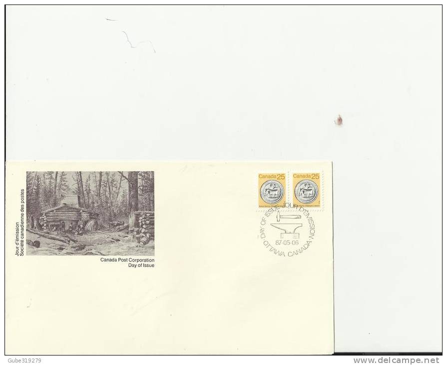 CANADA 1987 – FDC CRAFTMANSHIP RURAL ECONOMY – BUTTER STAMP W 1 ST   OF 25 C POSTM OTTAWA MAY 6 –RE2126 – ENVELOPE WITH - 1981-1990