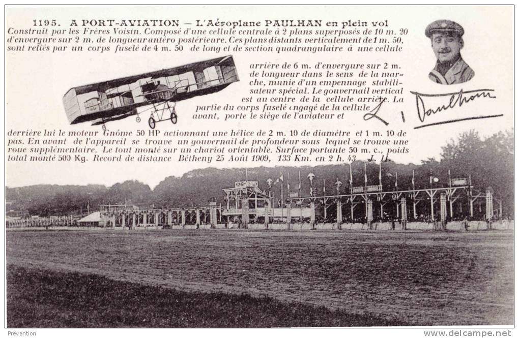 1195. A PORT-AVIATION  - L'Aéroplane PAULHAN En Plein Vol - Helikopters