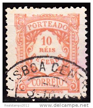 PORTUGAL  ( PORTEADO ) - 1904.   Emissão Regular. Valor Em Réis.   10 R.  (o)  MUNDIFIL  Nº 8 - Gebruikt