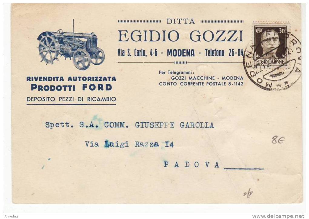 9239 MODENA GOZZI FORD TRATTORE TRACTOR - Autres & Non Classés