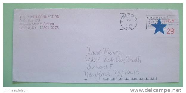 USA 1994 Aerogramme Buffalo To New York - Star - Christmas Cancel - Storia Postale