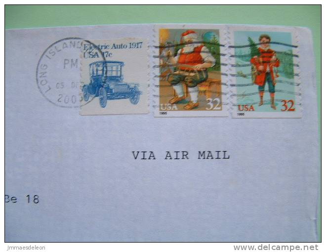 USA 2000 Cover Long Island To Germany - Christmas - Santa Claus - Electric Car - Kid With Toys - Covers & Documents