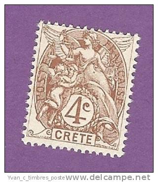 COLONIES FRANCAISES CRETE TIMBRE N° 4 OBLITERE - Andere & Zonder Classificatie