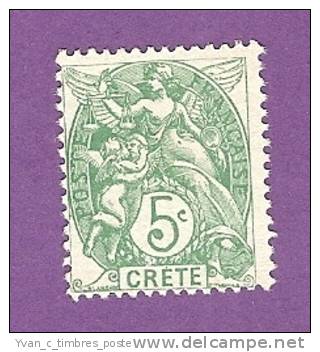 COLONIES FRANCAISES CRETE TIMBRE N° 5 OBLITERE - Other & Unclassified