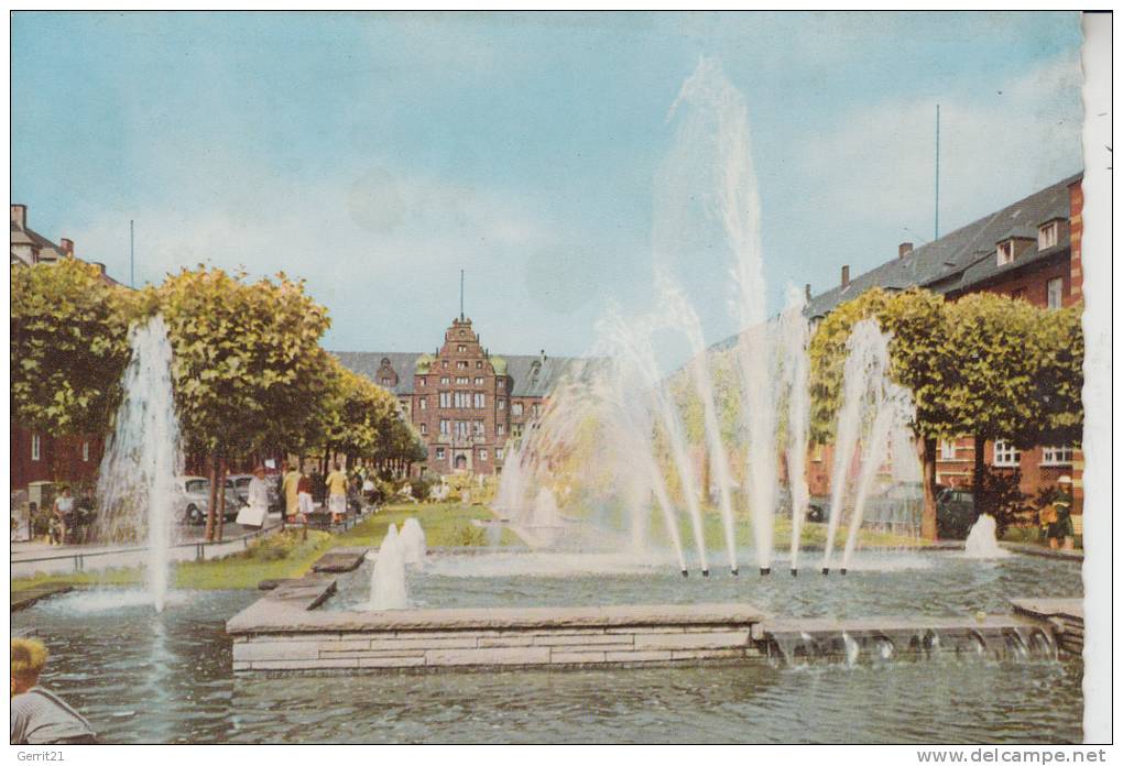 4200 OBERHAUSEN, Wasserspiele Am Friedensplatz Mit Amtsgericht  1958 - Oberhausen