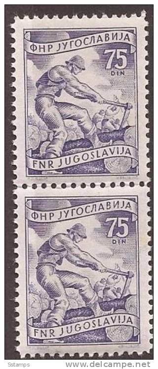 1951-52 X  687 C  L-11 1-2  JUGOSLAVIJA WIRTSCHAFT RARO PERFORAZIONE  LINIEN 11 1-2  MNH LUX - Nuevos