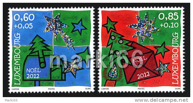 Luxembourg - 2012 - Christmas - Mint Stamp Set With Holographic Print - Ongebruikt