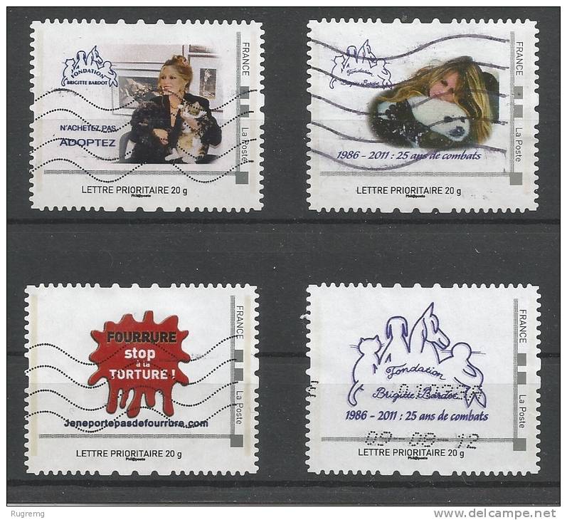 Lot De Timbres Personnalisés Fondation Brigitte Bardot Oblitérés - Altri & Non Classificati