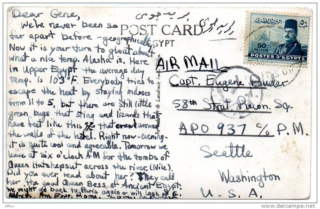 Sphinx Old Postcard Mailed To USA - Sphinx