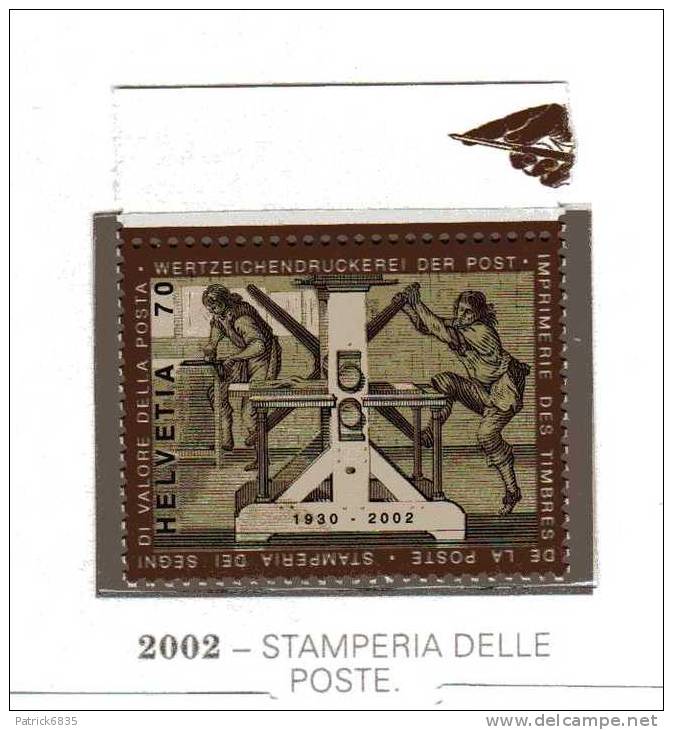 Svizzera ** - 2002 - Stamperia Delle Poste.   Unif. 1745 - Ungebraucht