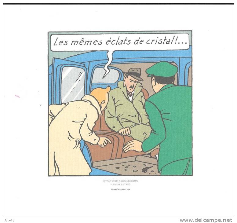 HERGE - TINTIN -LES 7 BOULES DE CRISTAL -3 Ex-libris MOULINSART 2010 - Trés Bon état - Illustrateurs G - I