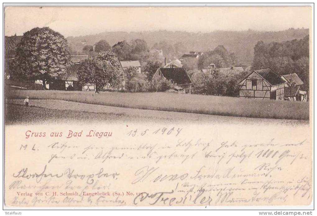 Gruss Aus Bad Liegau Augustusbad Radeberg Gesamtansicht 15.5.1904 Gelaufen - Radeberg