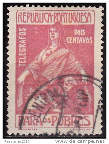 PORTUGAL  (IMPOSTO POSTAL E TELEGRÁFICO) - 1915-1925.   Para Os Pobres.  Pap. Liso,  2 C.  (o)   MUNDIFIL  Nº 8 - Usati