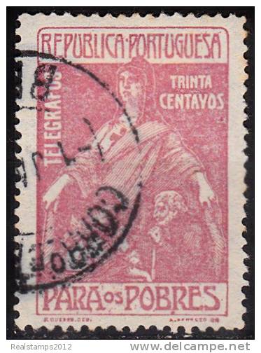 PORTUGAL  (IMPOSTO POSTAL E TELEGRÁFICO) - 1915-1925.   Para Os Pobres.  Pap. Liso,  30  C.  (o)   MUNDIFIL  Nº 12 - Used Stamps