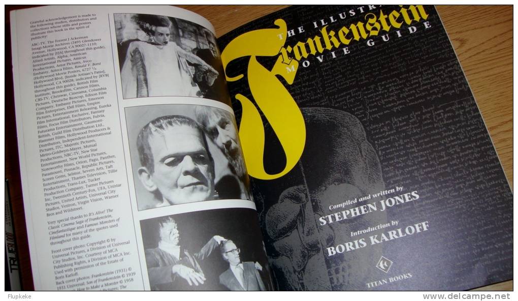 The Illustrated Frankenstein Movie Guide Stephen Jones Introduction Boris Karloff Titan Books 1994 - Cine
