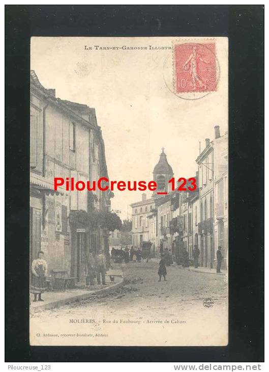 82 Tarn Et Garonne - MOLIERES - " Rue Du Faubourg - Arriviée De Cahors - Animation " - Molieres