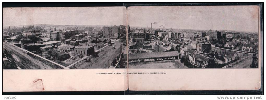 Grand Island, Nebraska - Panoramic View ( 2 Postcards ) - Grand Island