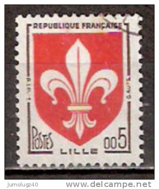 Timbre France Y&T N°1230 (03) Obl. Armoirie De Lille.  5 C. Brun-noir Et Rouge. Cote 0,20 € - 1941-66 Coat Of Arms And Heraldry