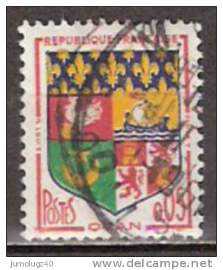 Timbre France Y&T N°1230A Obl (02).  Armoirie D´Oran.  5 C. Polychrome. Cote 0,15 € - 1941-66 Coat Of Arms And Heraldry