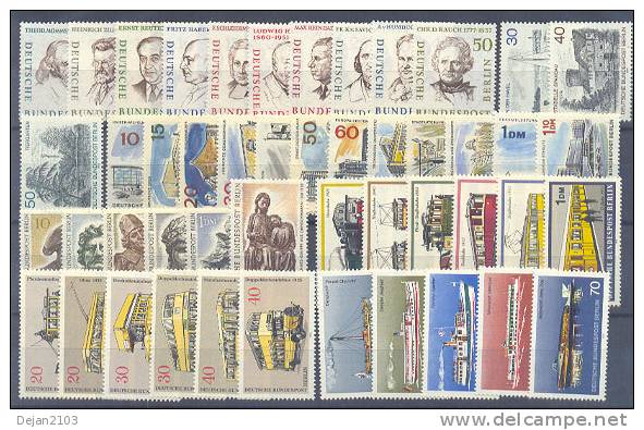 Germany West Berlin 7 Complete Series Famous People,ships,cars MNH ** - Unused Stamps