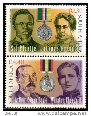 South Africa - 2000 Anglo-Boer War Writers Booklet Pair (**) # SG 1203-1204 , Mi 1283y-1284y - Nuevos