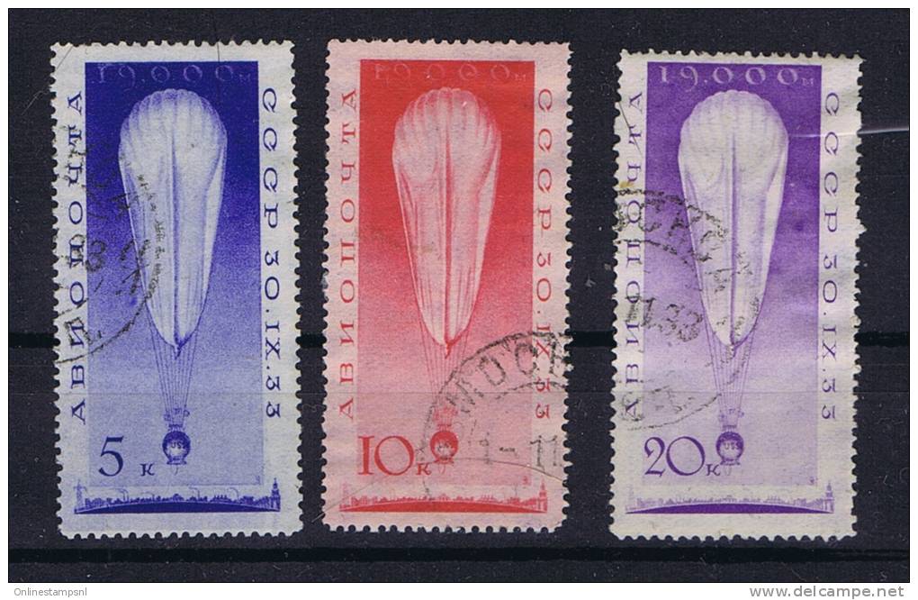 Russia, 1933 Airmail, Mi 453-455  Cancelled, Yv 38-40 - Usados