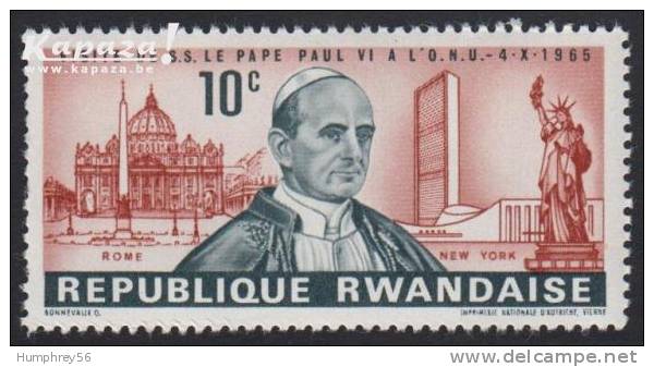 1966 - RWANDA - Y&T 144 (**/MNH) - Giovanni Montini (1897-1978) - Nuovi