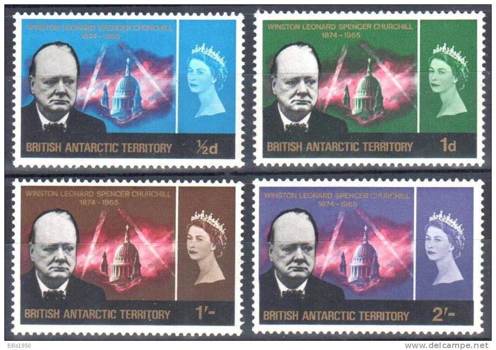 BAT British Antarctic Territory 1966 - Winston Churchill  - Mi. 16-19 MNH - Ungebraucht